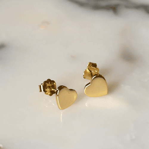Heart 14K Gold Plated Earrings