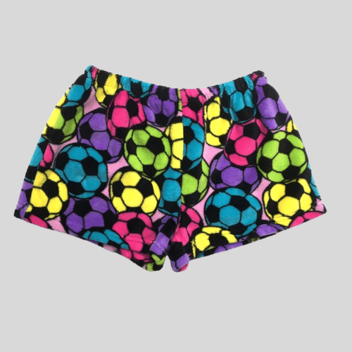 Fuzzy Shorts - Soccer Pastel