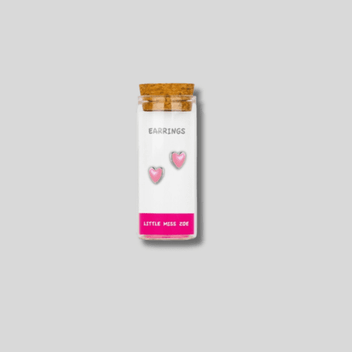Bottle Earrings - Pink Heart