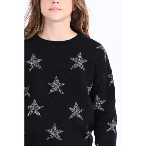 Silver Star Sweater Black - Tween