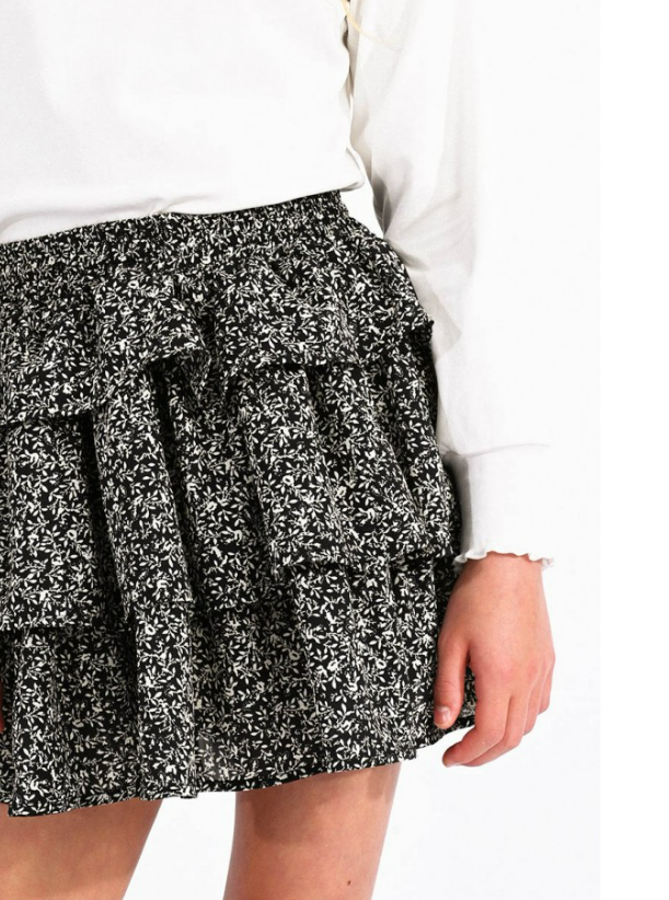 Layered Skirt Black Daisy - Tween