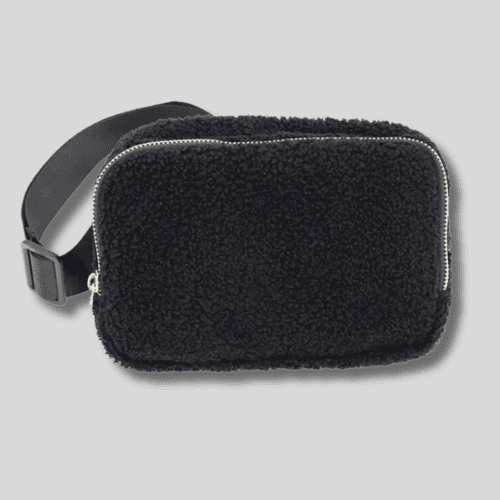 Varsity Crossbody SHERPA Belt Bag Black