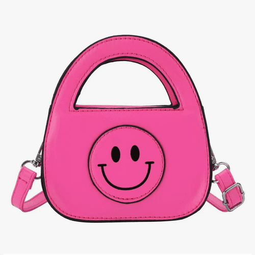 Mini Neon Smiley Face Tote Bag
