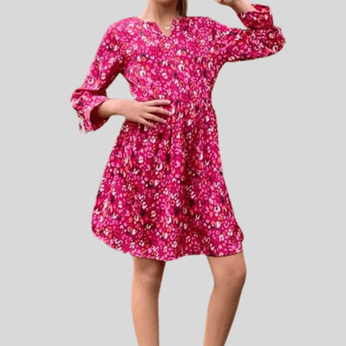 Allover Color Print Dress - Tween