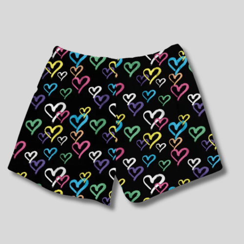 Fuzzy Shorts - Graffiti Heart