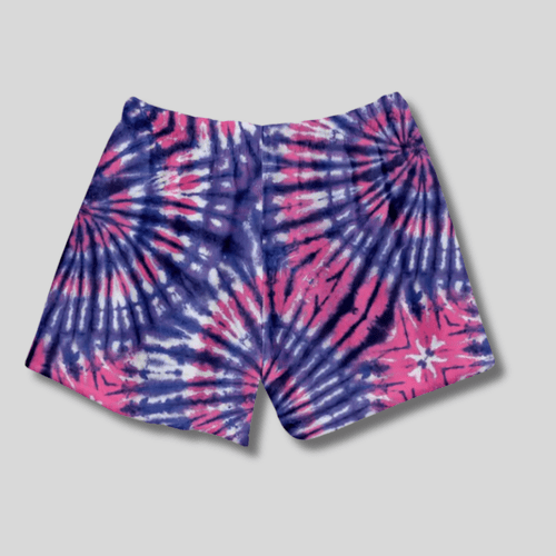 Fuzzy Shorts - Purple Pink Tie Dye
