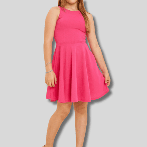Racerback Fit & Flare Dress Hot Pink - Tween