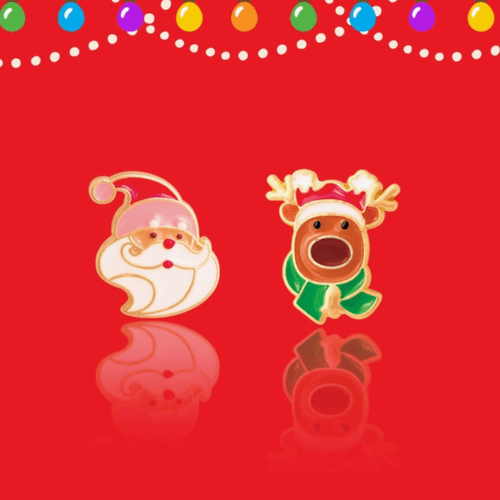 Earrings - Santa and his Reindeer