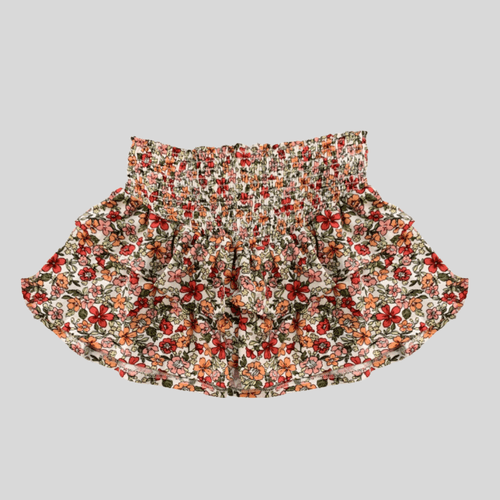 Smocked Jersey Floral Tiered Skirt - Tween