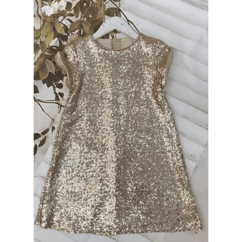 Katy Sequin Dress Champagne - Tween