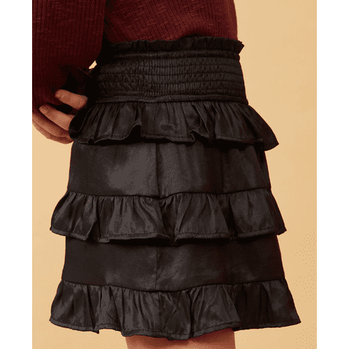 Shimmery Ruffle Skirt with Shorts Lining- Tween