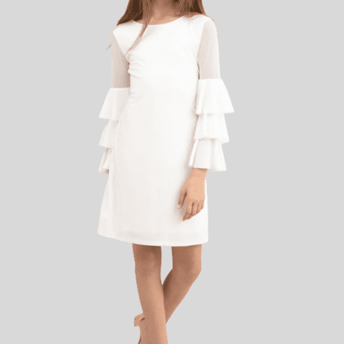 Tiered Sleeve Dress Ivory - Tween